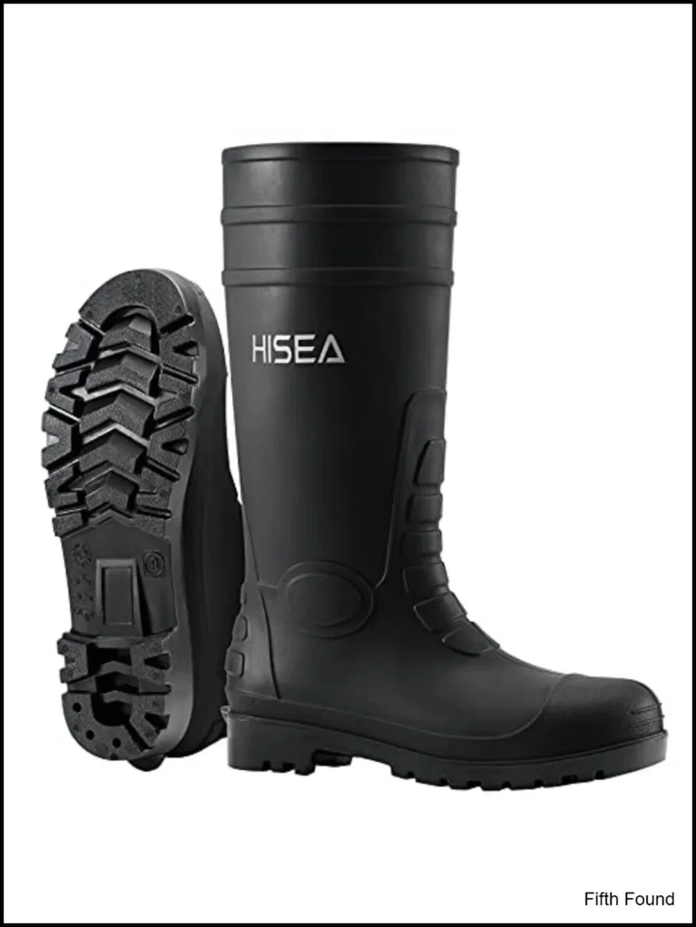 Men's Knee High Rain Boots Waterproof PVC with Steel Shank Slip-Resistant Work